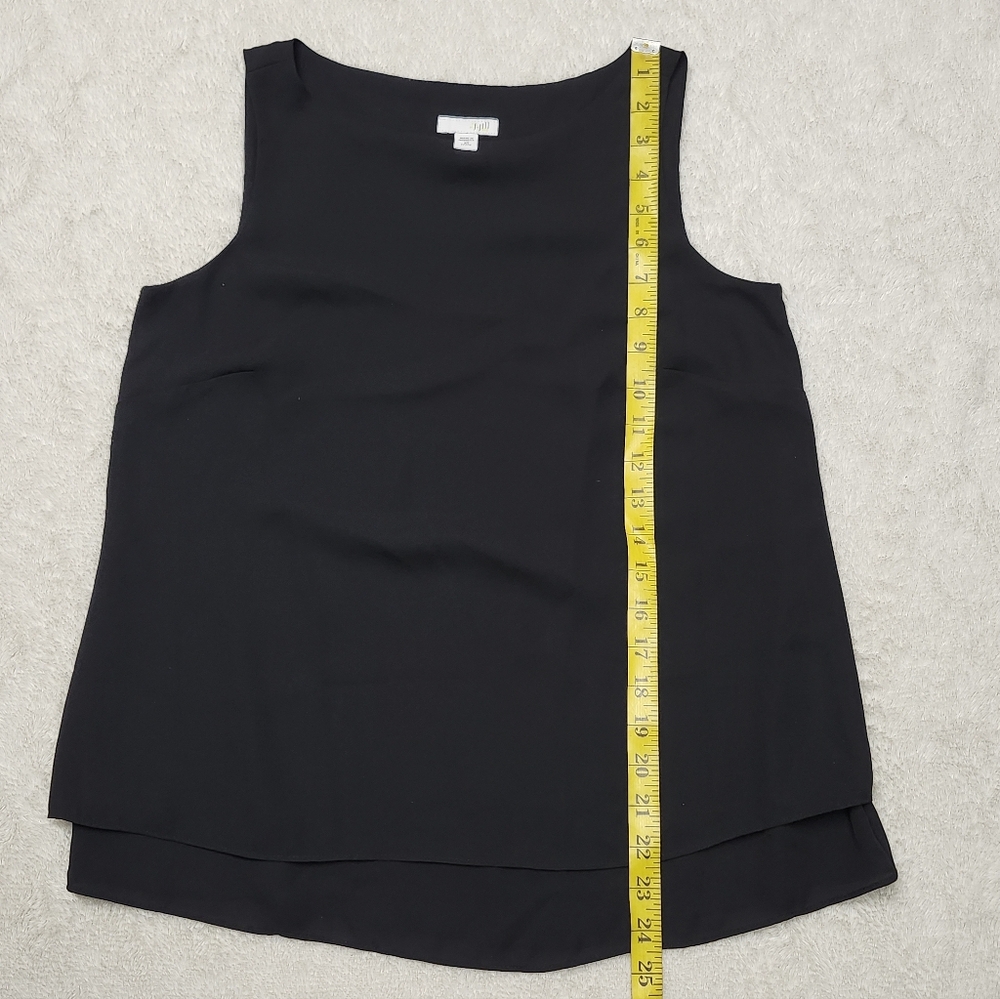 • J Jill Women’s Sleeveless Layered Sheer Chiffon Blouse Petite Size XS Black - Picture 10 of 11